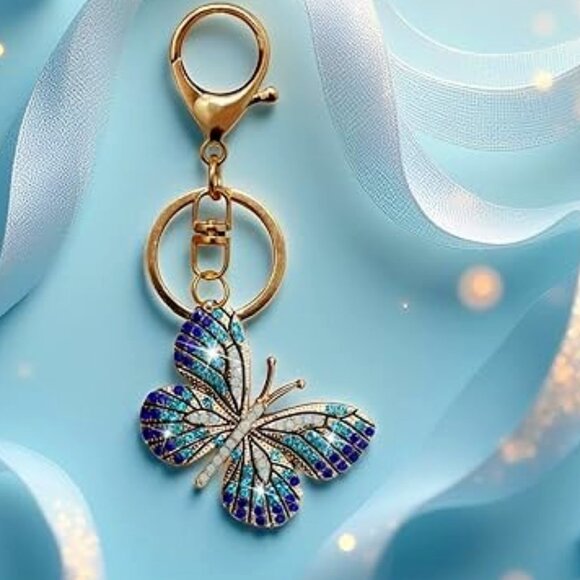 Accessories - Bag Charm - Butterfly Crystal Rhinestone Keychain